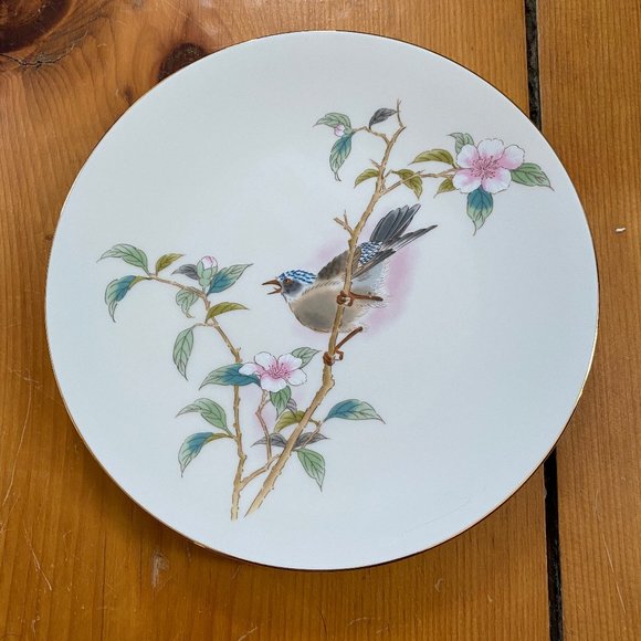 Yamaji Japan Accents Yamaji Japan Bird On Cherry Blossoms Plate